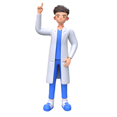 Doctor pointing finger up  3D Illustration