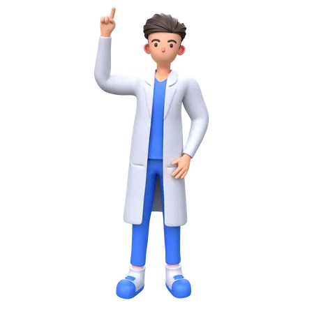 Doctor pointing finger up  3D Illustration