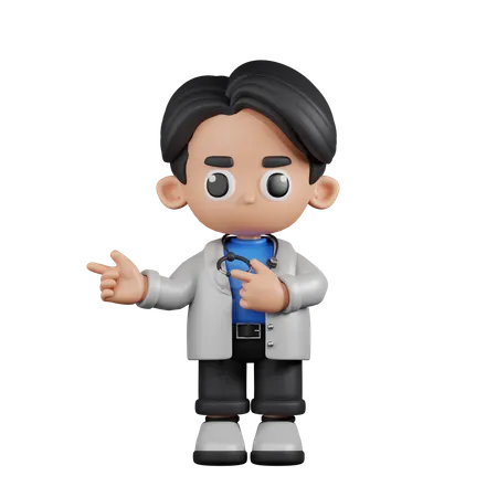 Doctor Pointing Fingers In Direction  3D Illustration