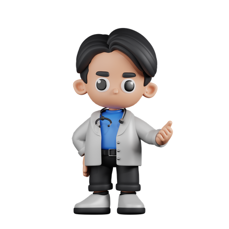 Doctor Pointing Next  3D Icon