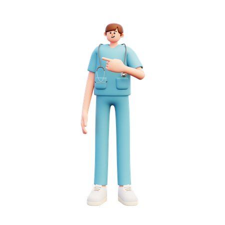 Doctor Pointing something  3D Illustration