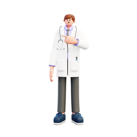 Doctor Pointing something  3D Illustration