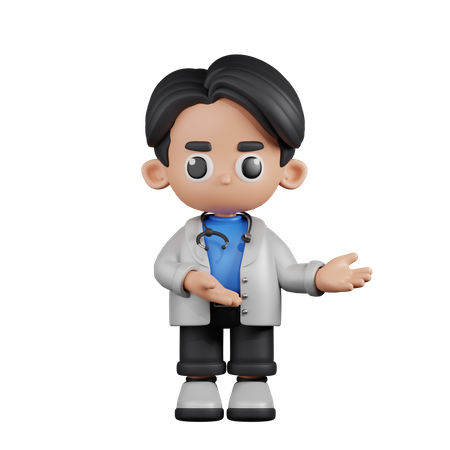 Doctor Pointing To Something  3D Illustration