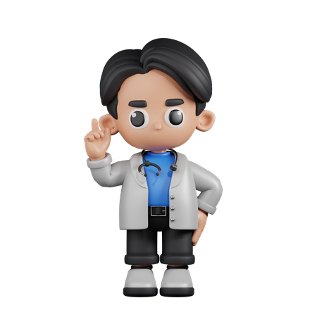 Doctor Pointing Up  3D Icon