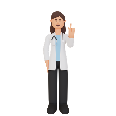 Doctor pointing up  3D Illustration