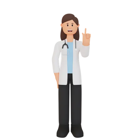 Doctor pointing up  3D Illustration