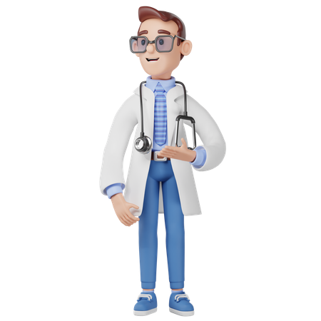 Doctor Pointing With Hand  3D Illustration