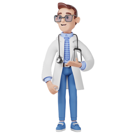 Doctor Pointing With Hand  3D Icon