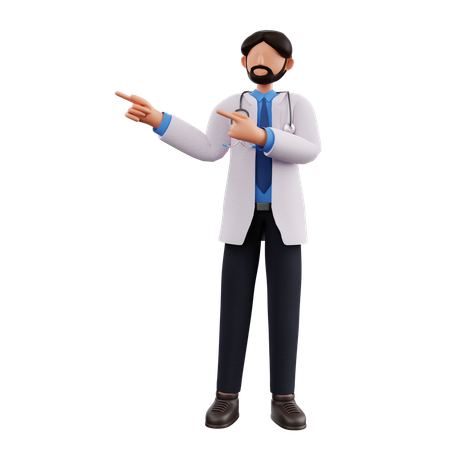 Doctor presenting something  3D Illustration