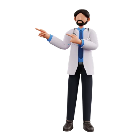 Doctor presenting something  3D Illustration