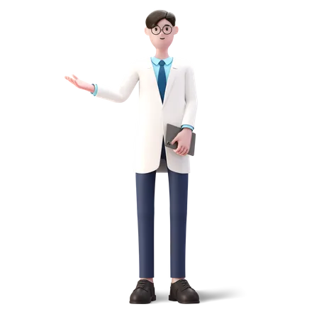Doctor presenting something 3D Illustration