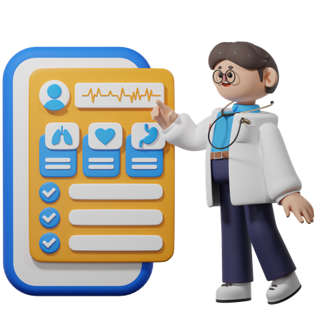 Doctor Providing Medical Lab Report  3D Illustration