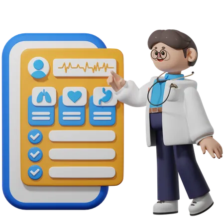 Doctor Providing Medical Lab Report  3D Illustration