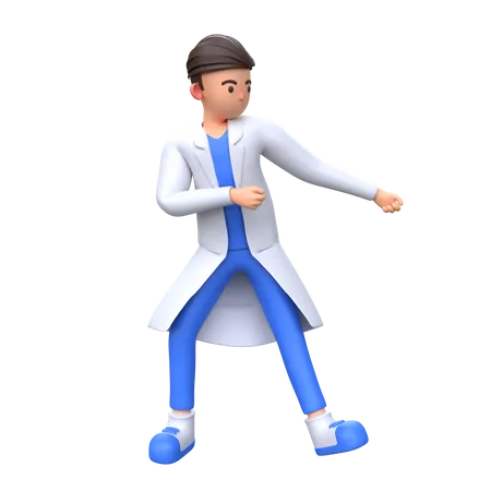 Male Doctor Pulling Something 3 D Illustration 3D Illustration