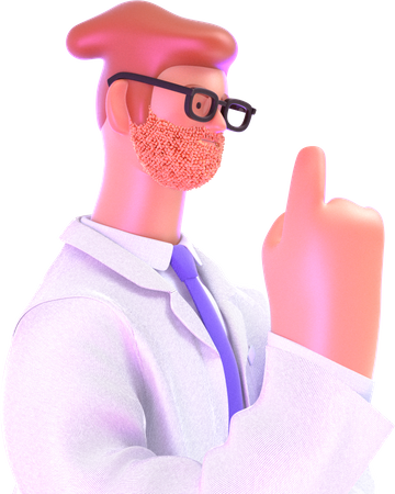 Doctor raising his finger 3D Illustration