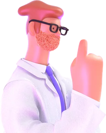 Doctor raising his finger  3D Illustration