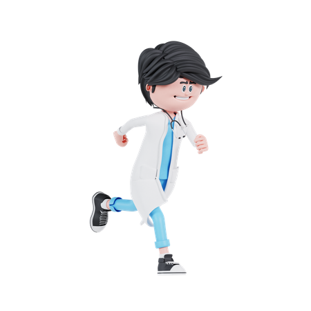 Doctor running  3D Illustration