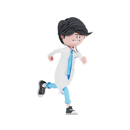 Doctor running  3D Illustration