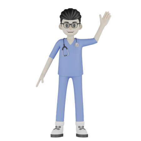 Doctor saluda  3D Illustration