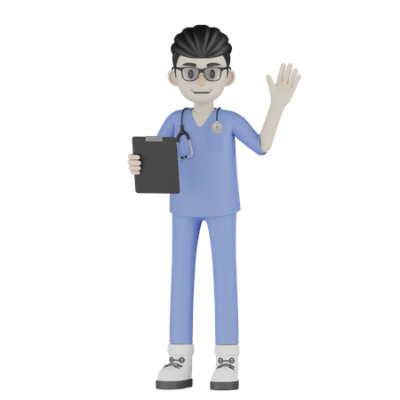 Doctor Say Hello  3D Illustration