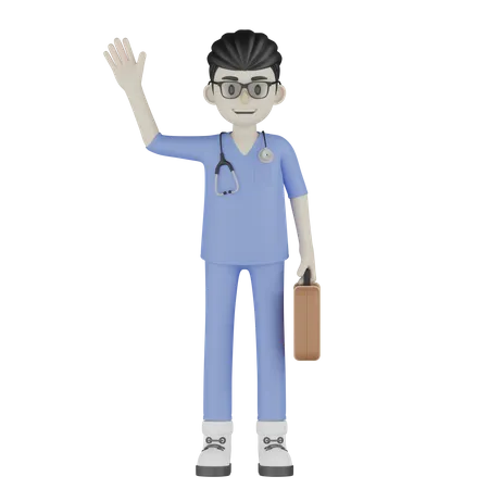 Doctor Say Hi  3D Illustration