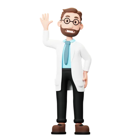 Doctor saying hello gesture  3D Illustration