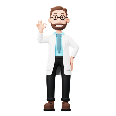 Doctor saying ok gesture  3D Illustration