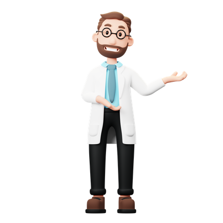 Doctor Show Something  3D Illustration