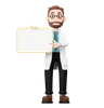 Doctor showing blank board