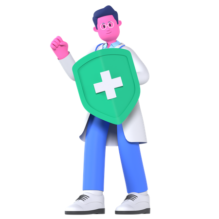 Doctor Showing Health Insurance  3D Illustration