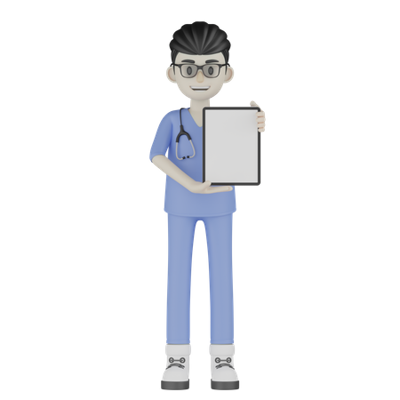 Doctor Showing Health Report  3D Illustration