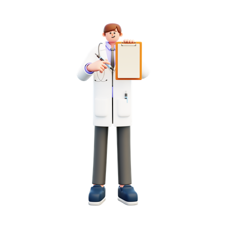 Doctor Showing Med Report  3D Illustration