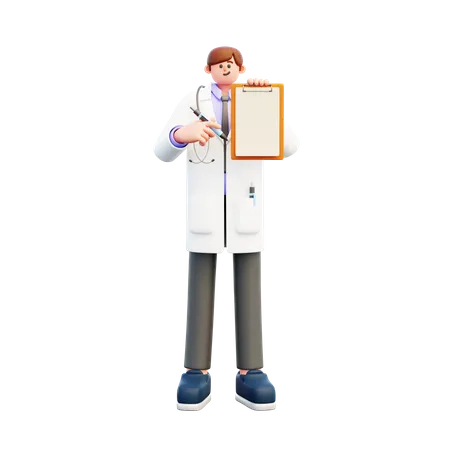 Doctor Showing Med Report  3D Illustration
