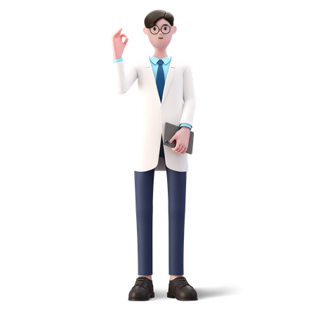 Doctor showing ok sign  3D Icon