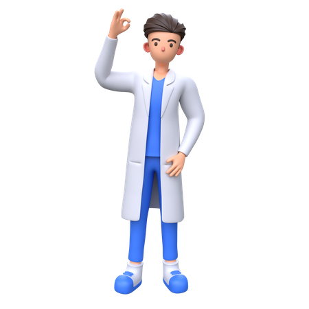 Doctor showing ok sign  3D Icon