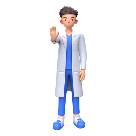 Doctor showing stop gesture  3D Icon