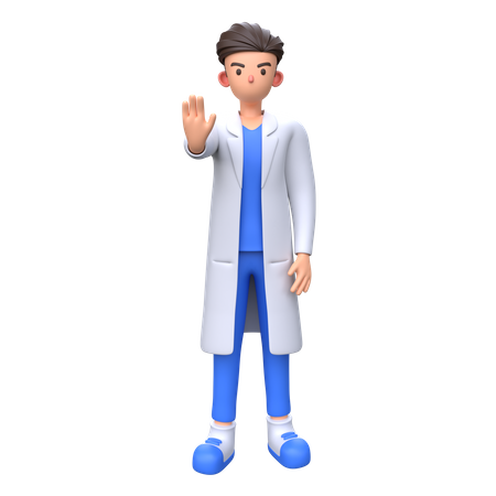 Doctor showing stop gesture  3D Illustration