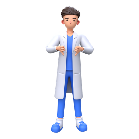 Doctor showing thumbs down gesture  3D Illustration