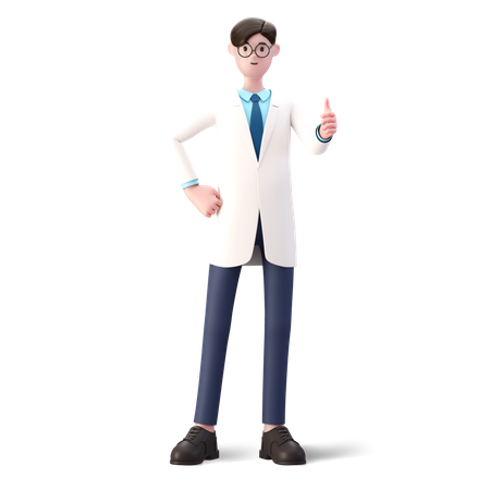 Doctor showing thumbs up  3D Illustration