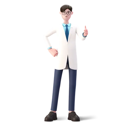 Doctor showing thumbs up  3D Illustration