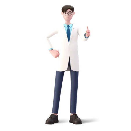Doctor showing thumbs up 3D Illustration