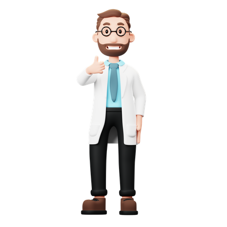 Doctor showing thumbs up  3D Illustration