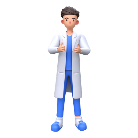 Doctor showing thumbs up gesture  3D Illustration