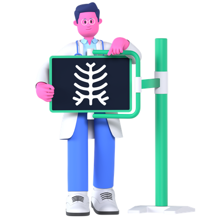 Doctor Showing X-ray  3D Icon