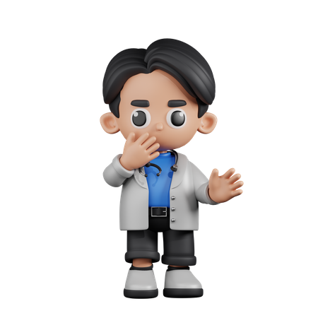 Doctor sorprendido  3D Illustration