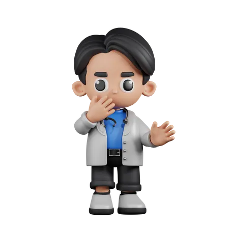 Doctor sorprendido  3D Illustration