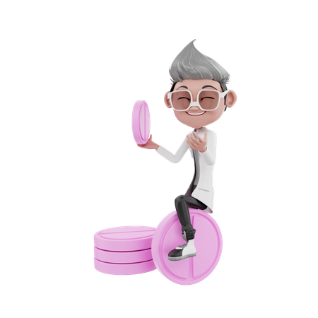 Doctor sosteniendo pastillas  3D Illustration