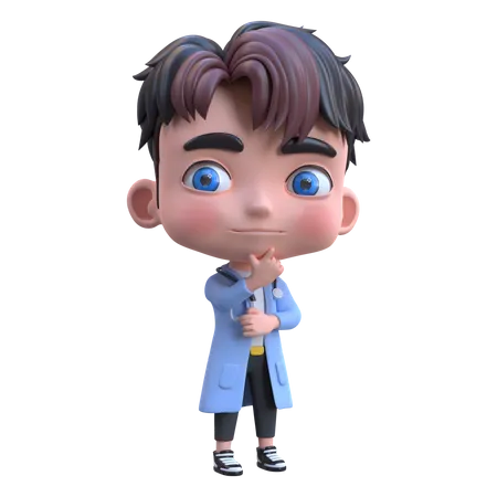 Doctor standing and thinking something  3D Illustration