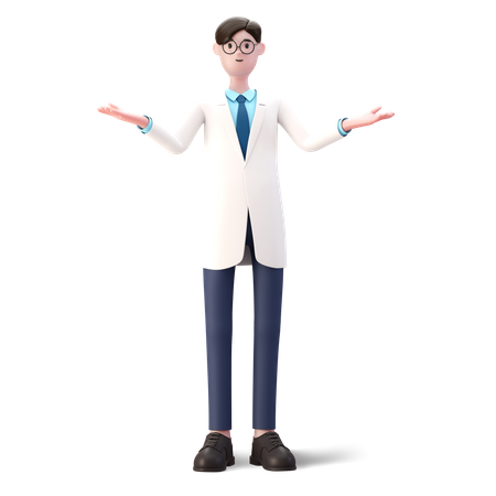 Doctor standing with wide open arms  3D Icon