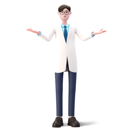 Doctor standing with wide open arms  3D Illustration